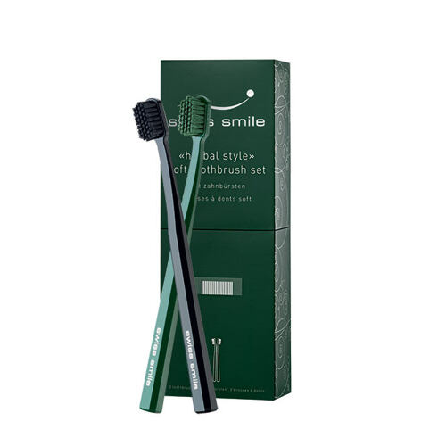 Klasický zubní kartáček swiss smile Herbal Style 1 ks poškozená krabička Kazeta