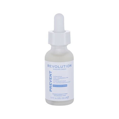 Pleťové sérum Revolution Skincare Prevent 1% Salicylic Acid + Marshmallow Blemish Serum 30 ml poškozená krabička