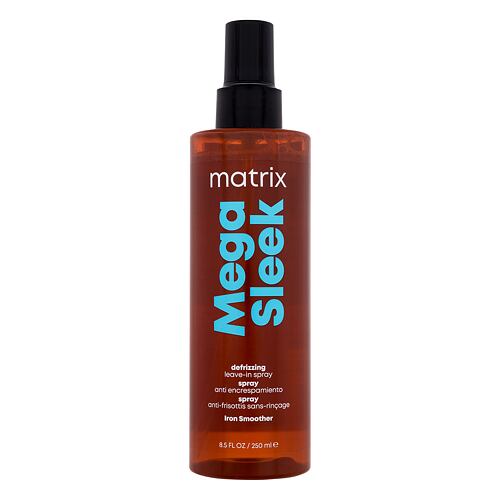 Pro tepelnou úpravu vlasů Matrix Mega Sleek Iron Smoother Defrizzing Leave-In Spray 250 ml poškozený flakon