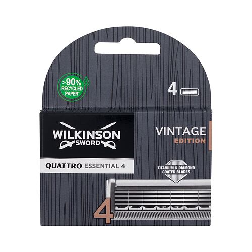 Náhradní břit Wilkinson Sword Quattro Essential 4 Vintage Edition 4 ks poškozená krabička