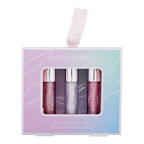 Lesk na rty Baylis & Harding Jojoba, Vanilla & Almond Oil Signature Collection Glossy Lip Trio 2,5 ml Kazeta