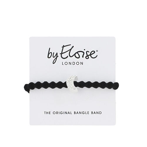 Gumička na vlasy By Eloise London Silver Bling Diamanté Moon Black 1 ks Black