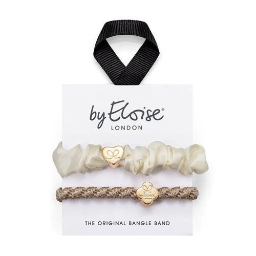 Gumička na vlasy By Eloise London Bangle Set Cream and Gold 1 ks