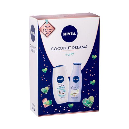 Sprchový krém Nivea Care & Coconut 250 ml poškozená krabička Kazeta