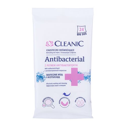 Antibakteriální přípravek Cleanic Antibacterial Refreshing Wet Wipes 24 ks