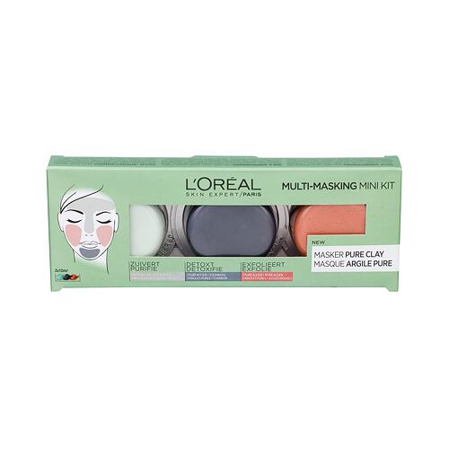 Pleťová maska L'Oréal Paris Pure Clay Multi-Masking 10 ml poškozený flakon Kazeta