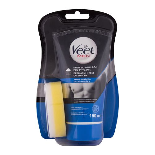 Depilační přípravek Veet Men In Shower Hair Removal Cream Sensitive Skin 150 ml poškozená krabička