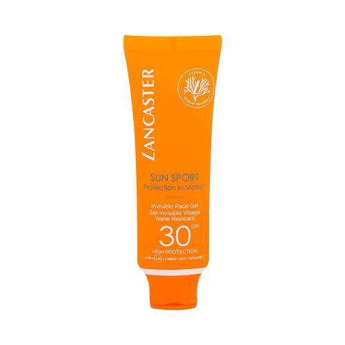 Opalovací přípravek na obličej Lancaster Sun Sport Invisible Face Gel SPF30 50 ml poškozená krabička