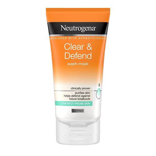 Pleťová maska Neutrogena Clear & Defend Wash-Mask 150 ml