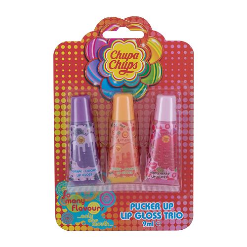 Lesk na rty Chupa Chups Pucker Up Lip Balm Trio 9 ml poškozený obal Kazeta