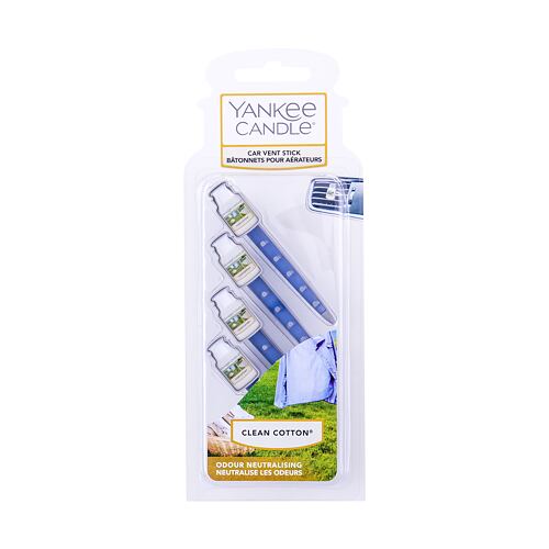 Vůně do auta Yankee Candle Clean Cotton Vent Stick 4 ks poškozený obal