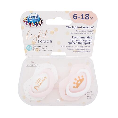 Dudlík Canpol babies Royal Baby Light Touch Little Princess 6-18m 2 ks