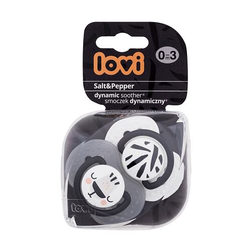 Dudlík LOVI Salt&Pepper Dynamic Soother 0-3m 2 ks