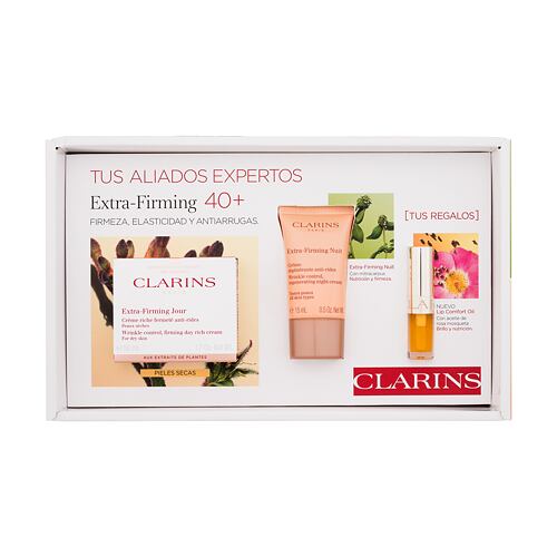 Denní pleťový krém Clarins Extra-Firming Gift Set 40+ Dry Skin 50 ml poškozená krabička Kazeta