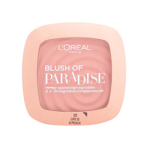 Tvářenka L'Oréal Paris Paradise Blush 9 ml 01 Life Is Peach poškozená krabička