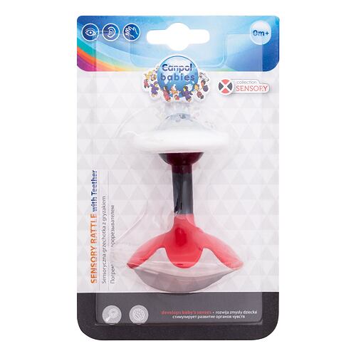 Chrastítko Canpol babies Sensory Rattle With Teether Red 1 ks