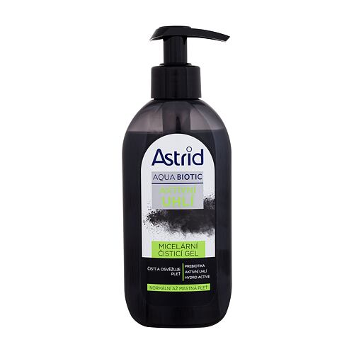 Čisticí gel Astrid Aqua Biotic Active Charcoal Micellar Cleansing Gel 200 ml