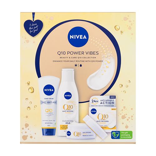 Denní pleťový krém Nivea Q10 Power Vibes 50 ml poškozená krabička Kazeta