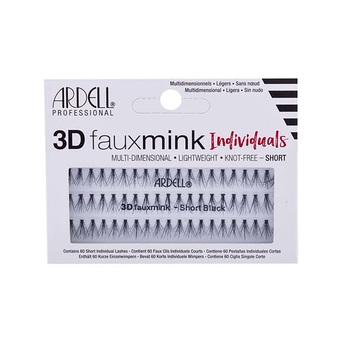 Umělé řasy Ardell 3D Faux Mink Individuals Short 60 ks Black poškozená krabička