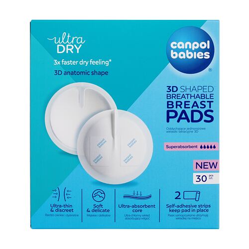 Vložky do podprsenky Canpol babies Ultra Dry 3D Shaped Breathable Breast Pads 30 ks