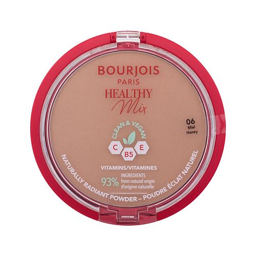 Pudr BOURJOIS Paris Healthy Mix Clean & Vegan Naturally Radiant Powder 10 g 06 Honey poškozená krabička