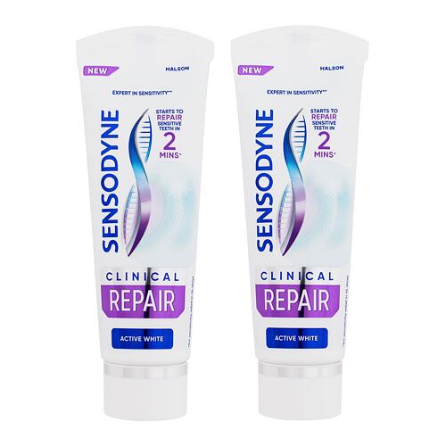 Zubní pasta Sensodyne Clinical Repair Active White Duo 2x75 ml poškozená krabička