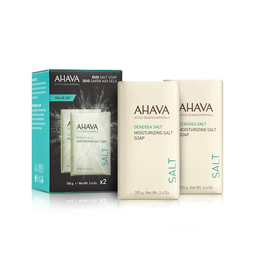 Tuhé mýdlo AHAVA Deadsea Salt Moisturizing Salt Soap Duo 100 g