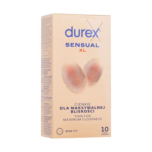 Kondomy Durex Sensual XL 10 ks poškozená krabička