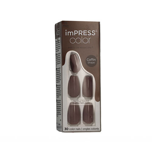Umělé nehty Kiss imPRESS Color Coffin Shape 30 ks 507 Dusk Till Dawn