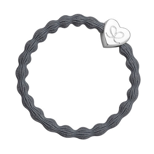 Gumička na vlasy By Eloise London Silver Heart Storm Grey 1 ks Storm Grey