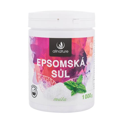 Koupelová sůl Allnature Epsom Salt Mint 1000 g