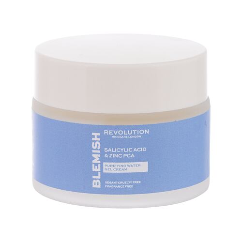 Pleťový gel Revolution Skincare Blemish Salicylic Acid & Zinc PCA Purifying Gel Cream Purifying Water Gel Cream 50 ml poškozená krabička