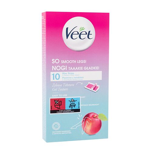 Depilační přípravek Veet So Smooth Legs! Wax Strips Nectarine 10 ks