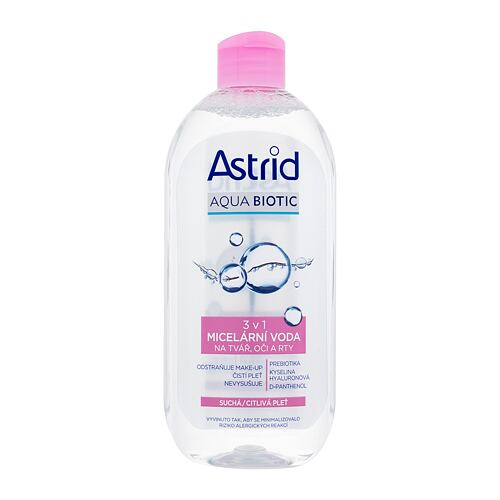 Micelární voda Astrid Aqua Biotic 3in1 Micellar Water Dry/Sensitive Skin 400 ml