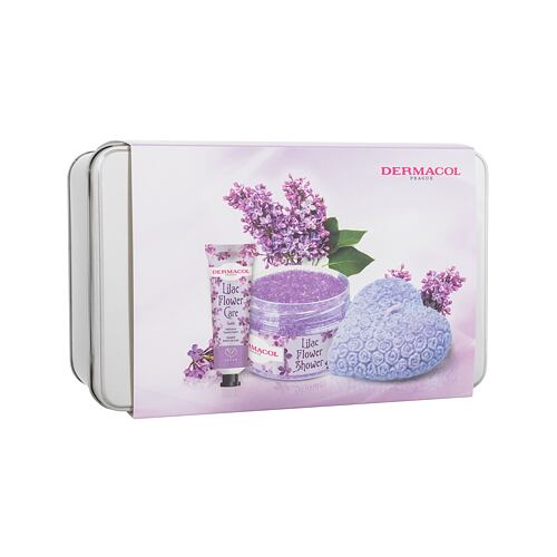 Tělový peeling Dermacol Lilac Flower Shower Body Scrub 200 g Kazeta