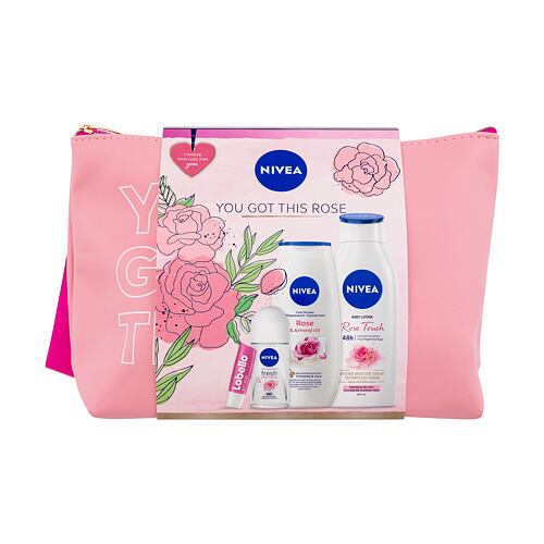 Sprchový gel Nivea You Got This Rose 250 ml poškozený obal Kazeta