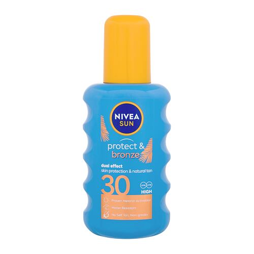 Opalovací přípravek na tělo Nivea Sun Protect & Bronze Sun Spray SPF30 200 ml poškozený flakon