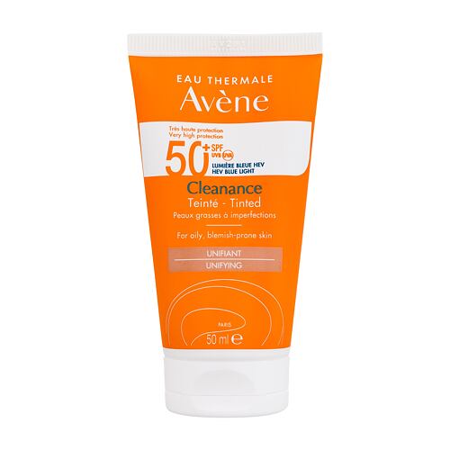 Opalovací přípravek na obličej Avene Cleanance Tinted Sun Cream SPF50+ 50 ml poškozená krabička