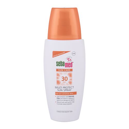 Opalovací přípravek na tělo SebaMed Sun Care Multi Protect Sun Spray SPF30 150 ml poškozená krabička