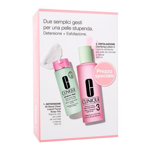Čisticí voda Clinique 3-Step Skin Care 400 ml poškozená krabička Kazeta