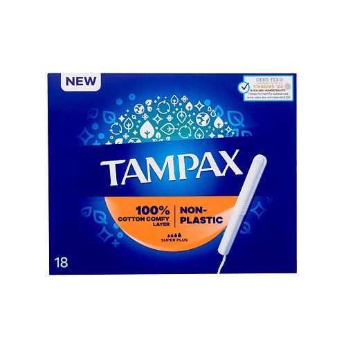 Tampon Tampax Non-Plastic Super Plus 18 ks poškozená krabička