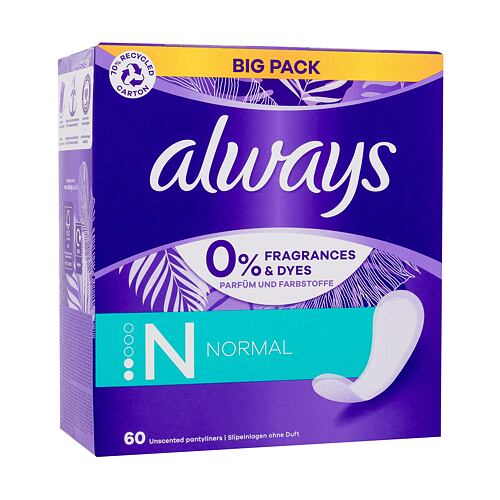 Slipová vložka Always Daily Normal 60 ks poškozená krabička