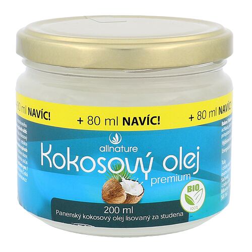 Přípravek pro zdraví Allnature Premium Bio Coconut Oil 280 ml