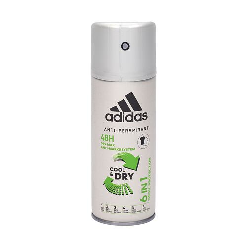 Antiperspirant Adidas 6in1 Cool & Dry 48h 150 ml poškozený flakon