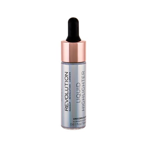 Rozjasňovač Makeup Revolution London Liquid Highlighter 18 ml Unicorn Elixir poškozený flakon