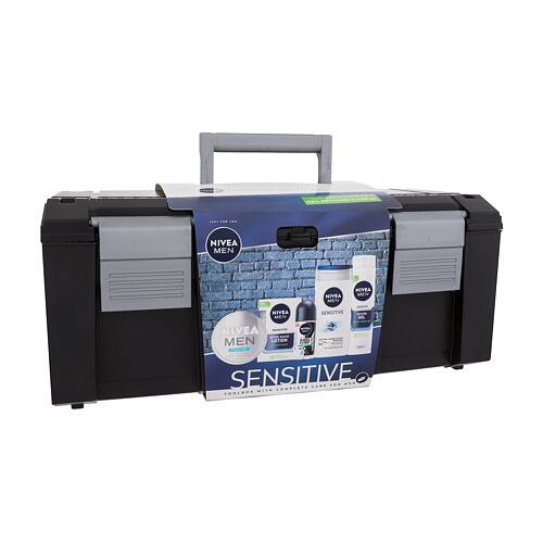 Voda po holení Nivea Men Sensitive Toolbox With Complete Care For Men 100 ml poškozená krabička Kazeta