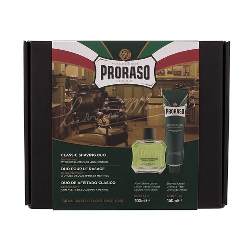 Voda po holení PRORASO Green Classic Shaving Duo 100 ml poškozená krabička Kazeta