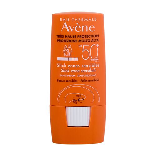 Opalovací přípravek na tělo Avene Stick Zones Sensibles SPF 50+ 8 g