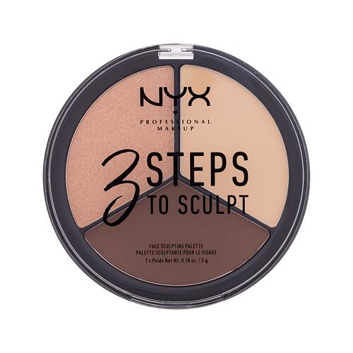 Konturovací paletka NYX Professional Makeup 3 Steps To Sculpt 15 g 02 Light