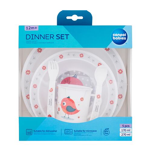 Nádobí Canpol babies Cute Animals Dinner Set Bird 270 ml